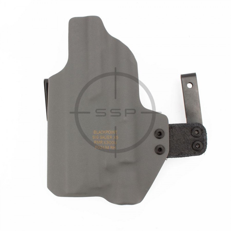 BlackPoint Tactical RH FO3 Light Mounted Holster, Sig P320 X-Five, Surefire X300-U B, Grey, 1.75" Metal IWB