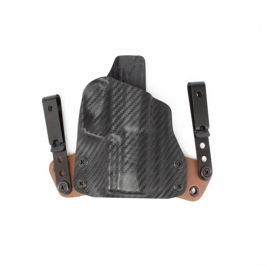 BlackPoint Tactical RH Mini Wing Holster, Sig P365 X-MACRO, Armor Black, Armor Black, Brown, Adjustable, 1.75" Metal IWB, RDS Cut, Tall Sights