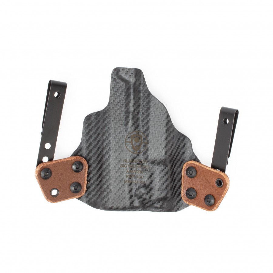 BlackPoint Tactical RH Mini Wing Light Mounted Holster, SIg P365 X-MACRO, Surefire XSC (Glock 43X Railed/48 Railed), Armor Black, Armor Black, Brown, Adjustable, 1.75" Metal IWB, RDS Cut, Tall Sights