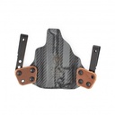 BlackPoint Tactical RH Mini Wing Light Mounted Holster, SIg P365 X-MACRO, Surefire XSC (Glock 43X Railed/48 Railed), Armor Black, Armor Black, Brown, Adjustable, 1.75" Metal IWB, RDS Cut, Tall Sights
