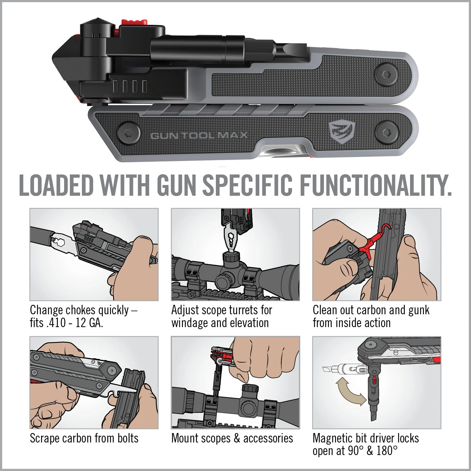 Real Avid - Gun Tool Max, Ma40 Stainless Steel, Black