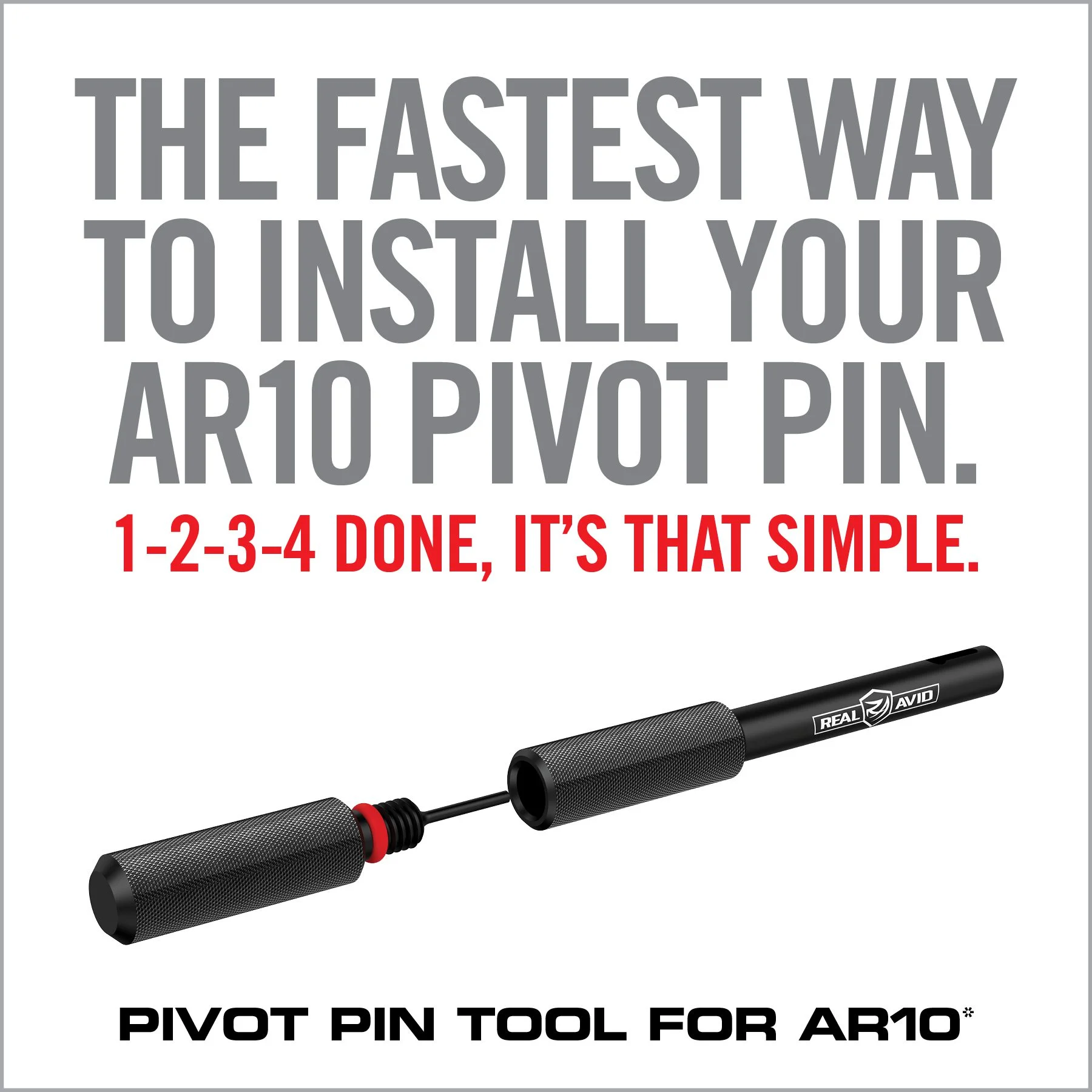 Real Avid AR10 Pivot Pin Tool, Fits AR10, Black 