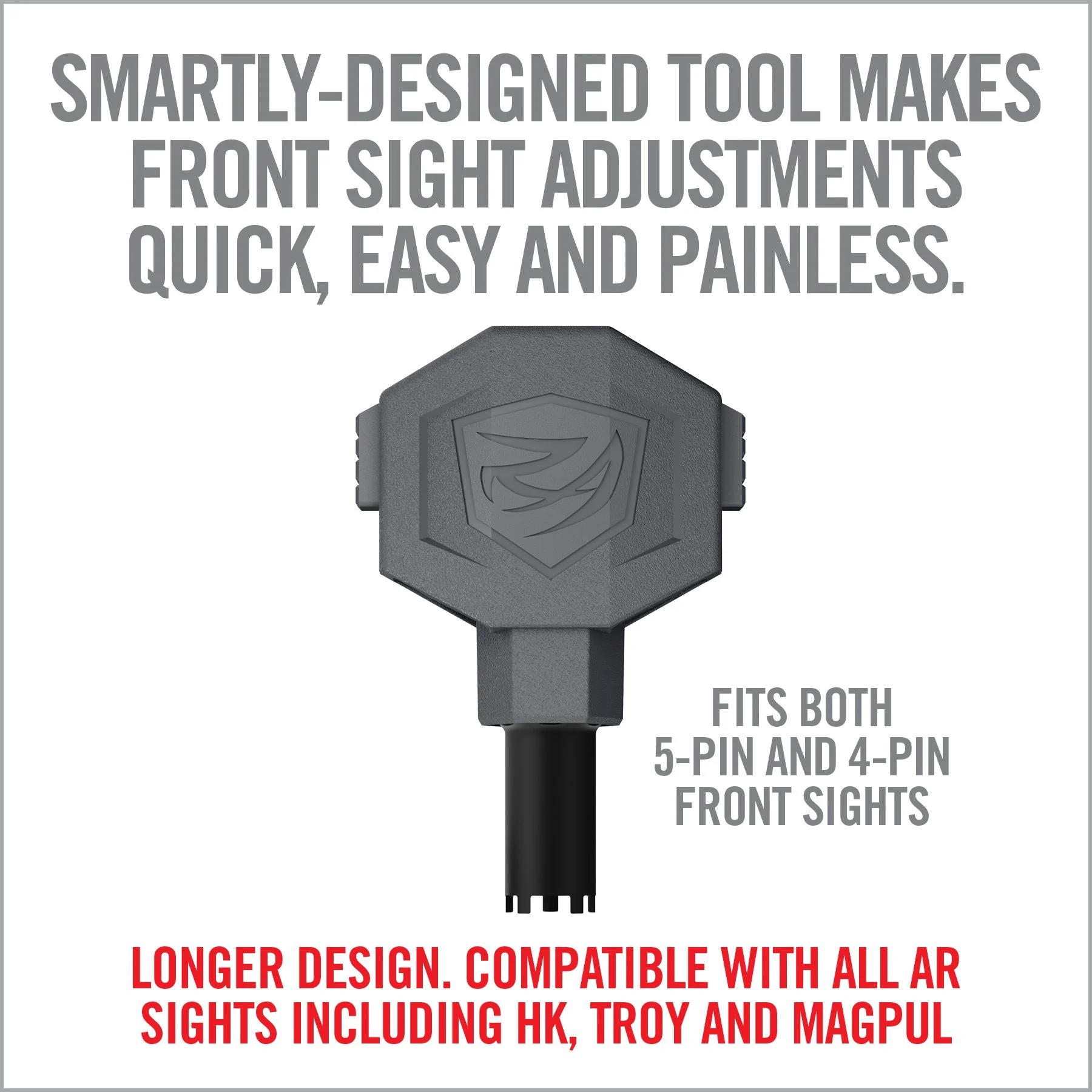 Real Avid AR15 Front Sight Adjuster Pro, Gray 