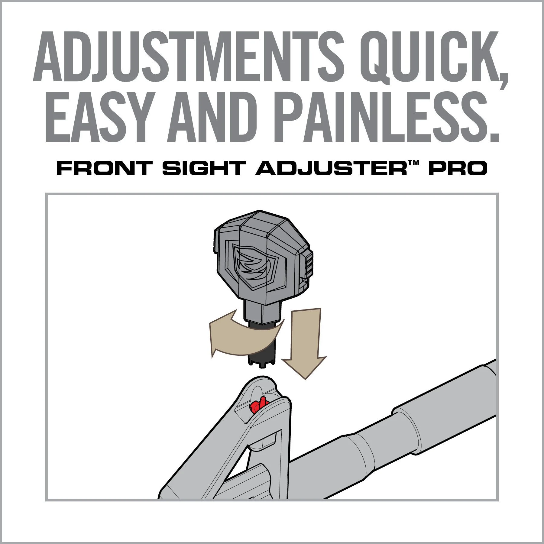 Real Avid AR15 Front Sight Adjuster Pro, Gray 