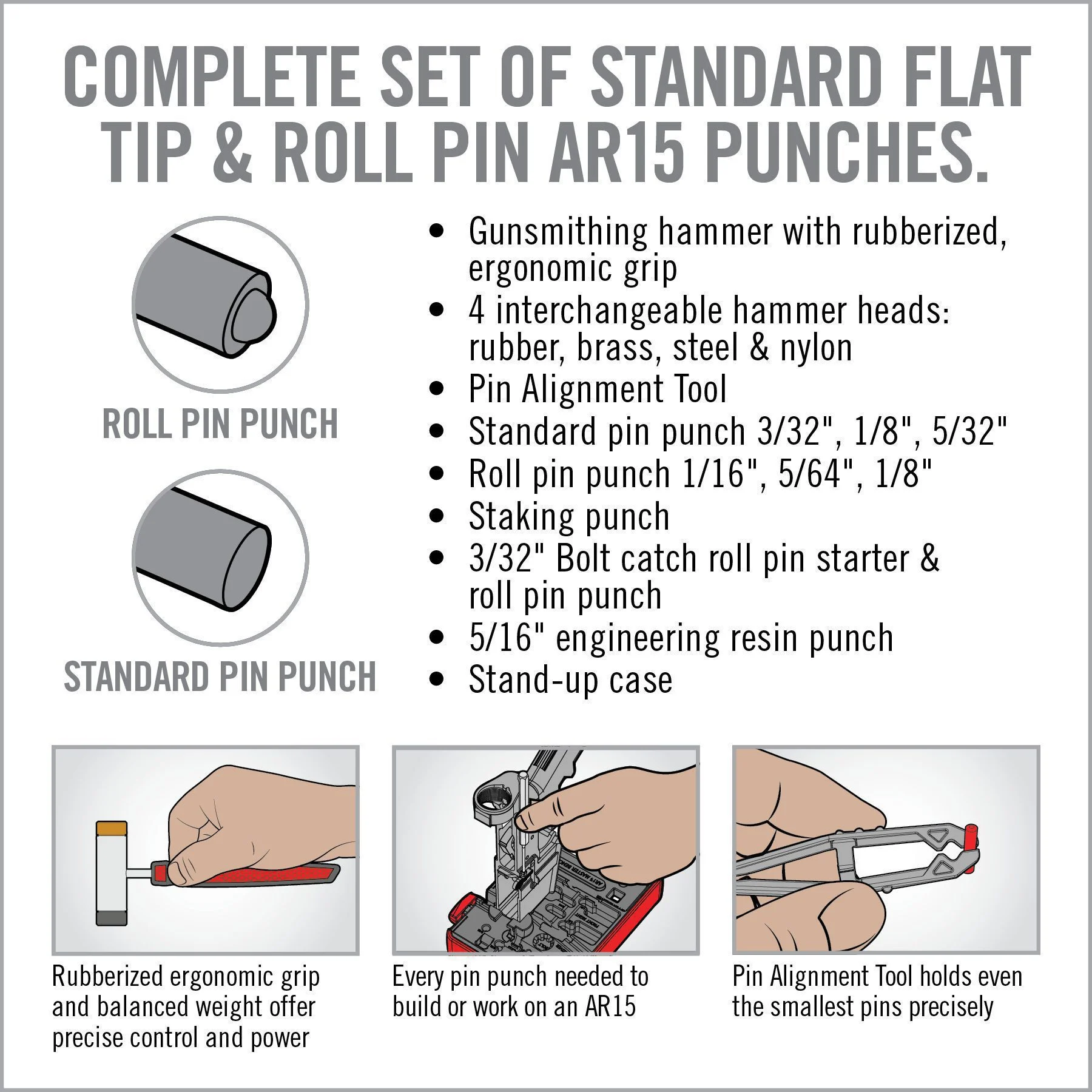 Real Avid Accu-Punch Hammer & AR-15 Pin Punch Set