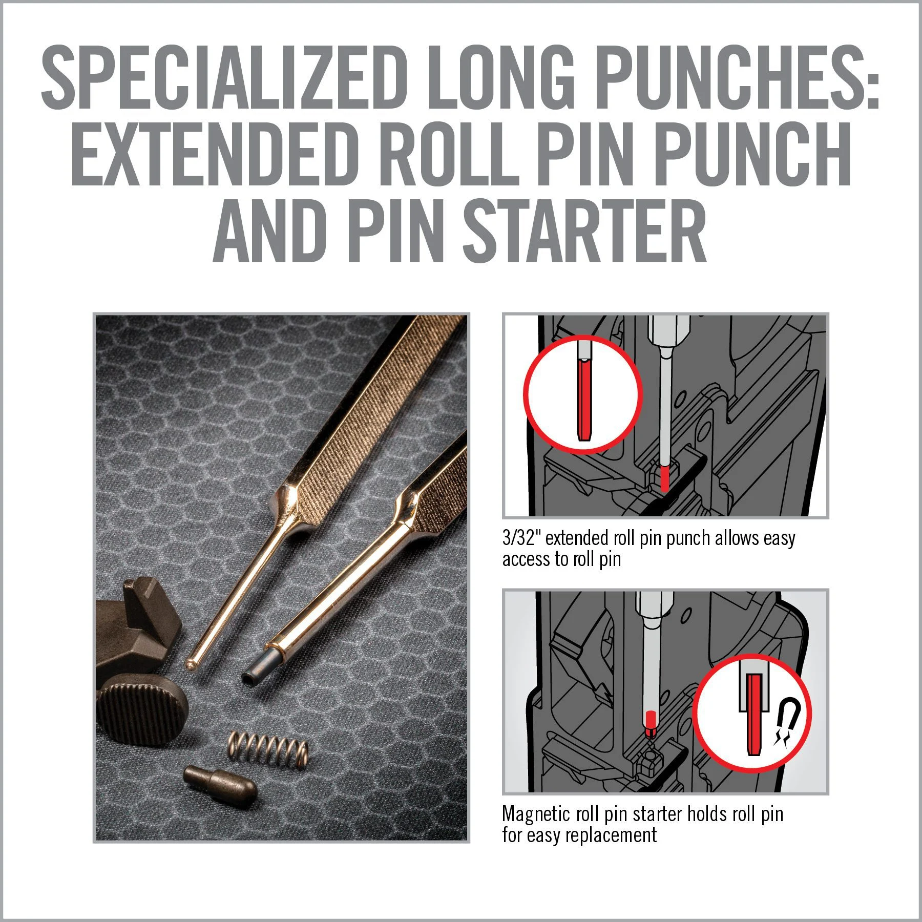 Real Avid Accu-Punch Hammer & AR-15 Pin Punch Set