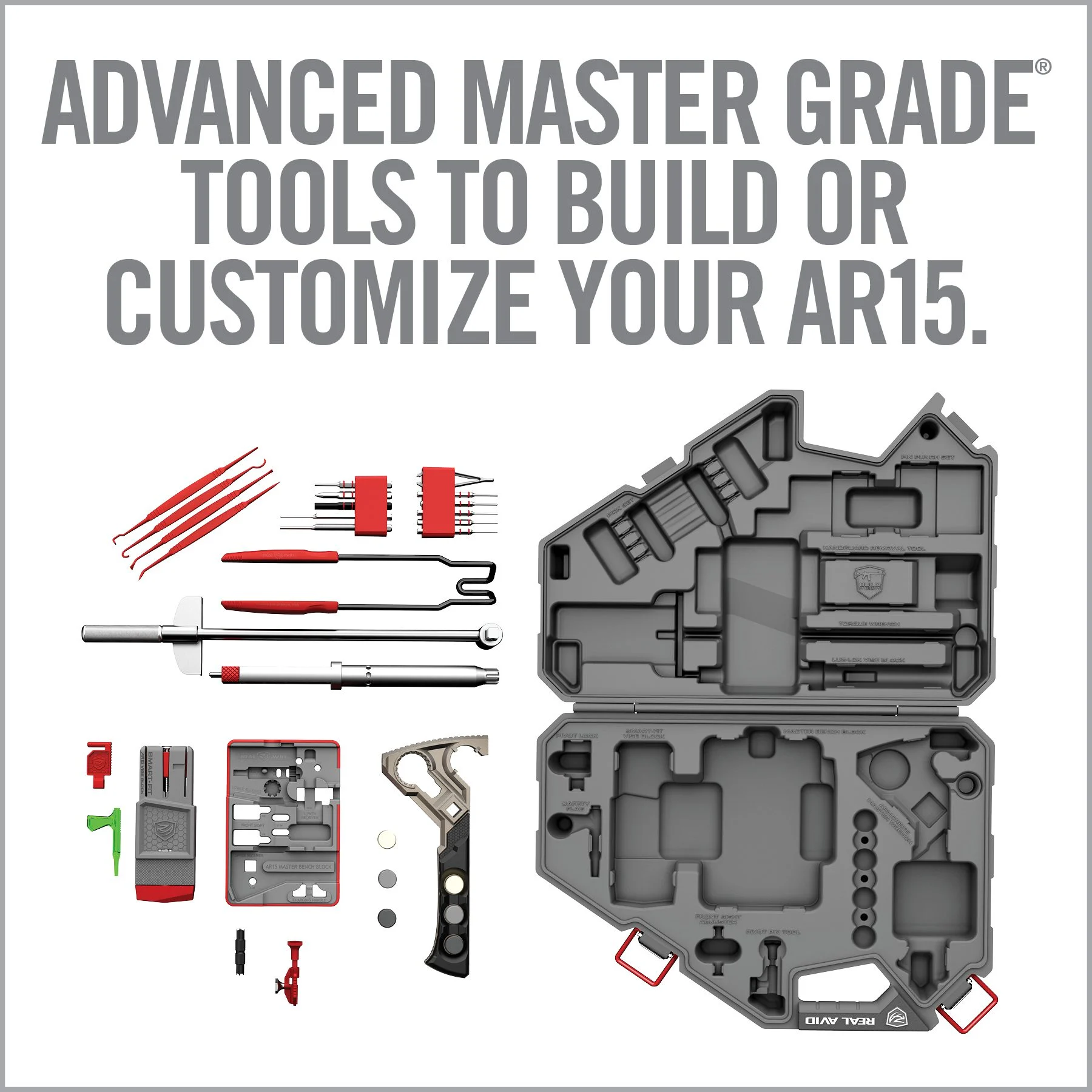 Real Avid Armorer's Master Tool Kit, For AR15, Master Grade Tools