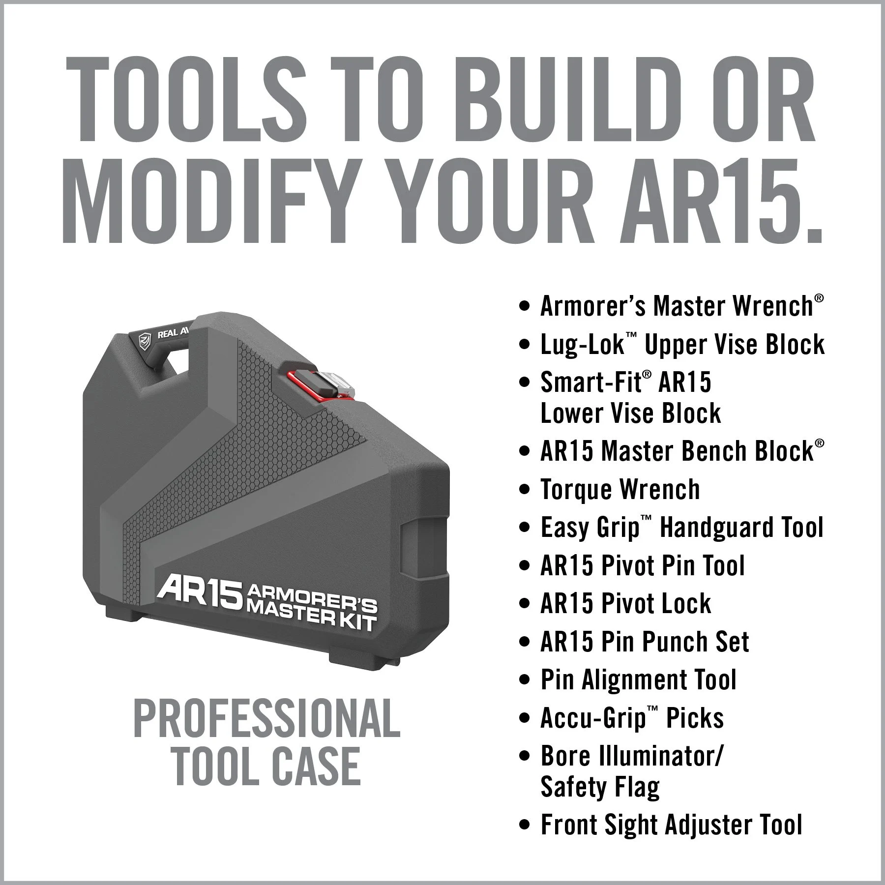Real Avid Armorer's Master Tool Kit, For AR15, Master Grade Tools