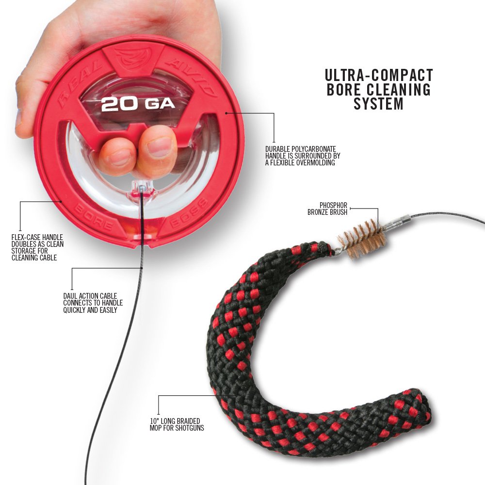 Real Avid Bore Boss, Ultra-Compact Bore Cleaning System, Fits .22 Caliber Firearms