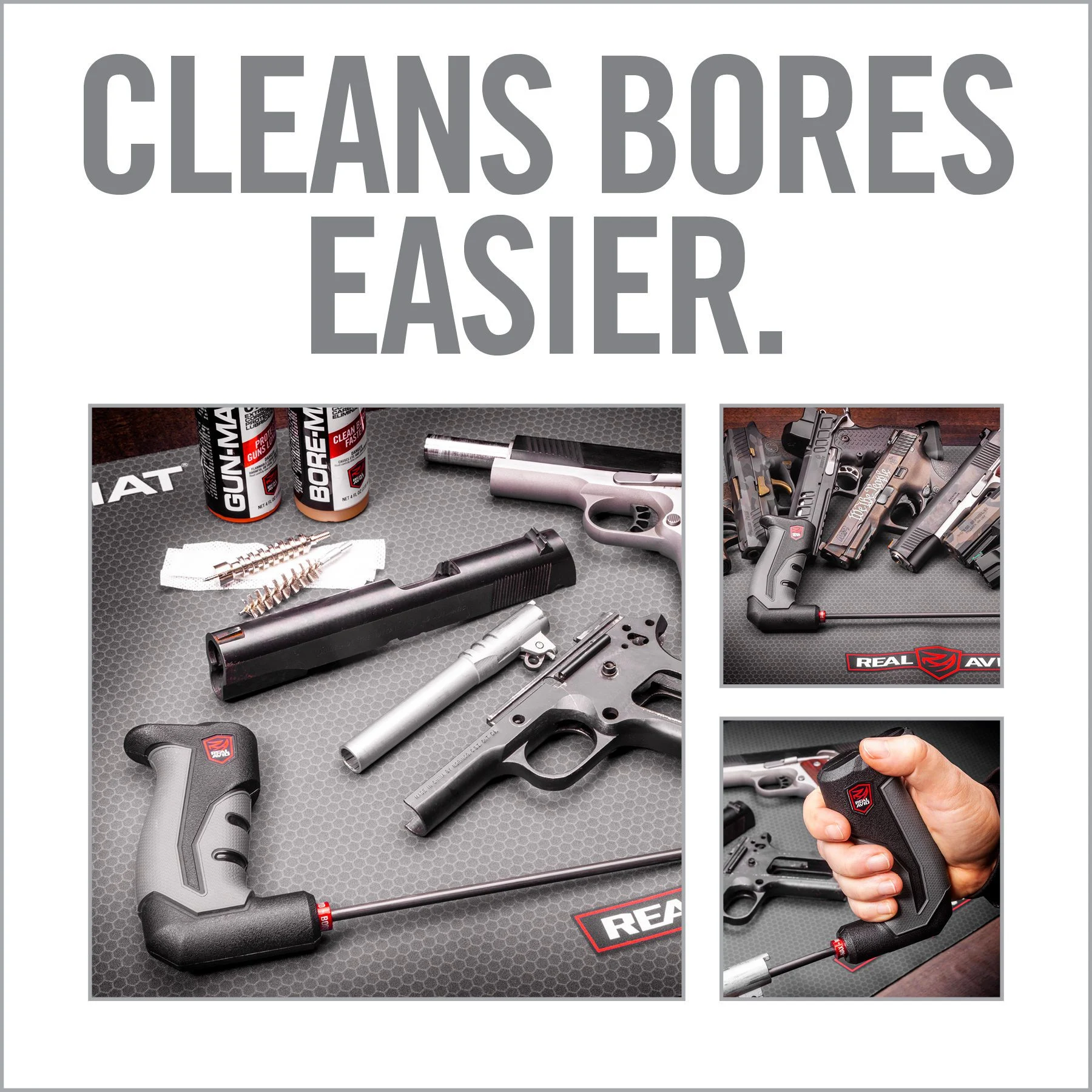 Real Avid Bore-Max Smart Rod, Fits Pistols, 9", Carbon Fiber Rod