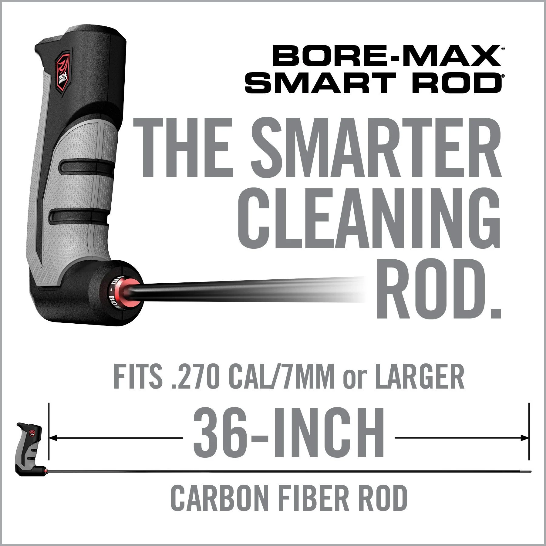 Real Avid Bore-Max Smart Rod,.30 Cal, 36" Carbon Fiber Rod