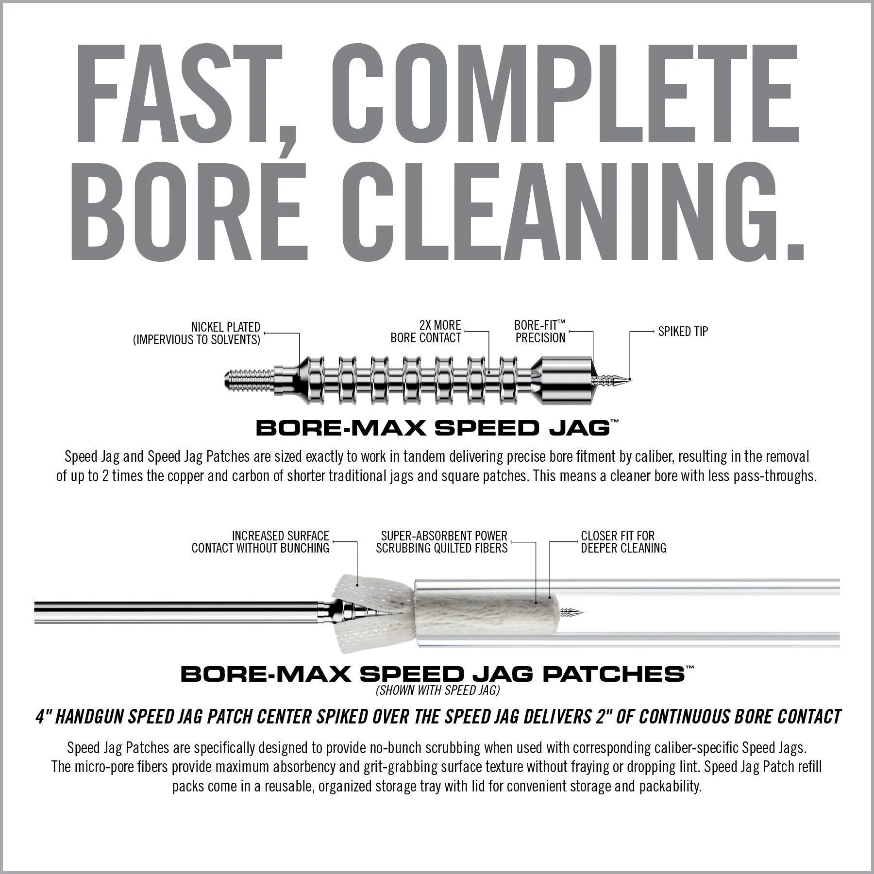 Real Avid Bore-Max Speed Jags and Patches, Multi Cal Jags and Patches 