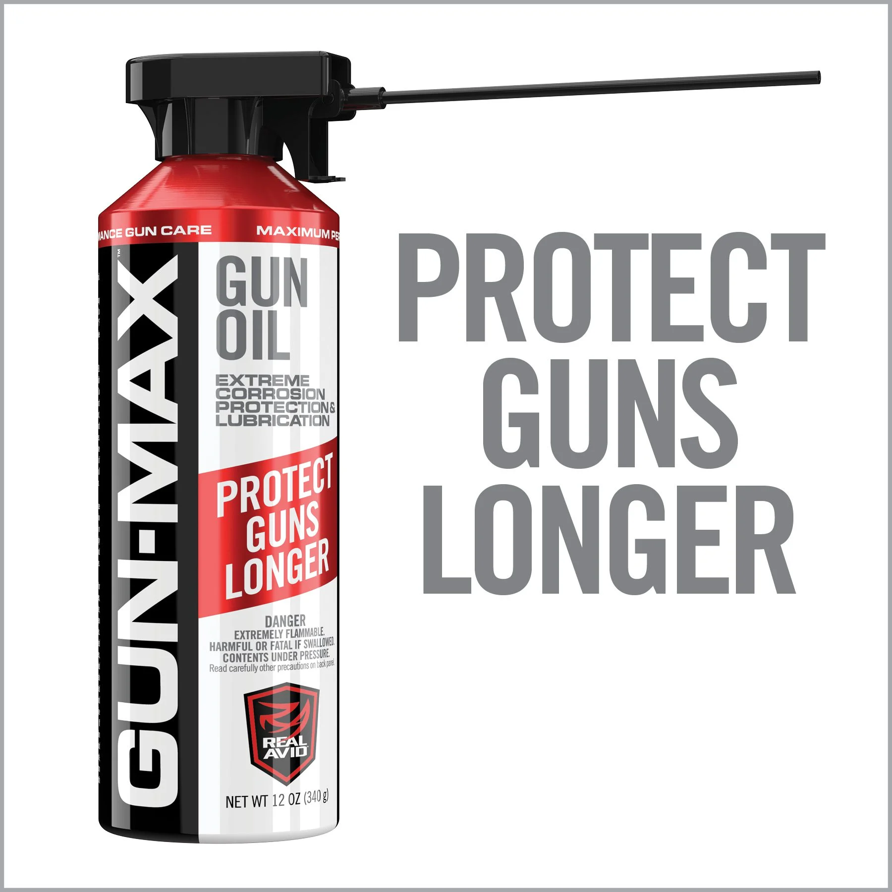 Real Avid Gun Max Gun Oil, Aerosol, 12oz Can 