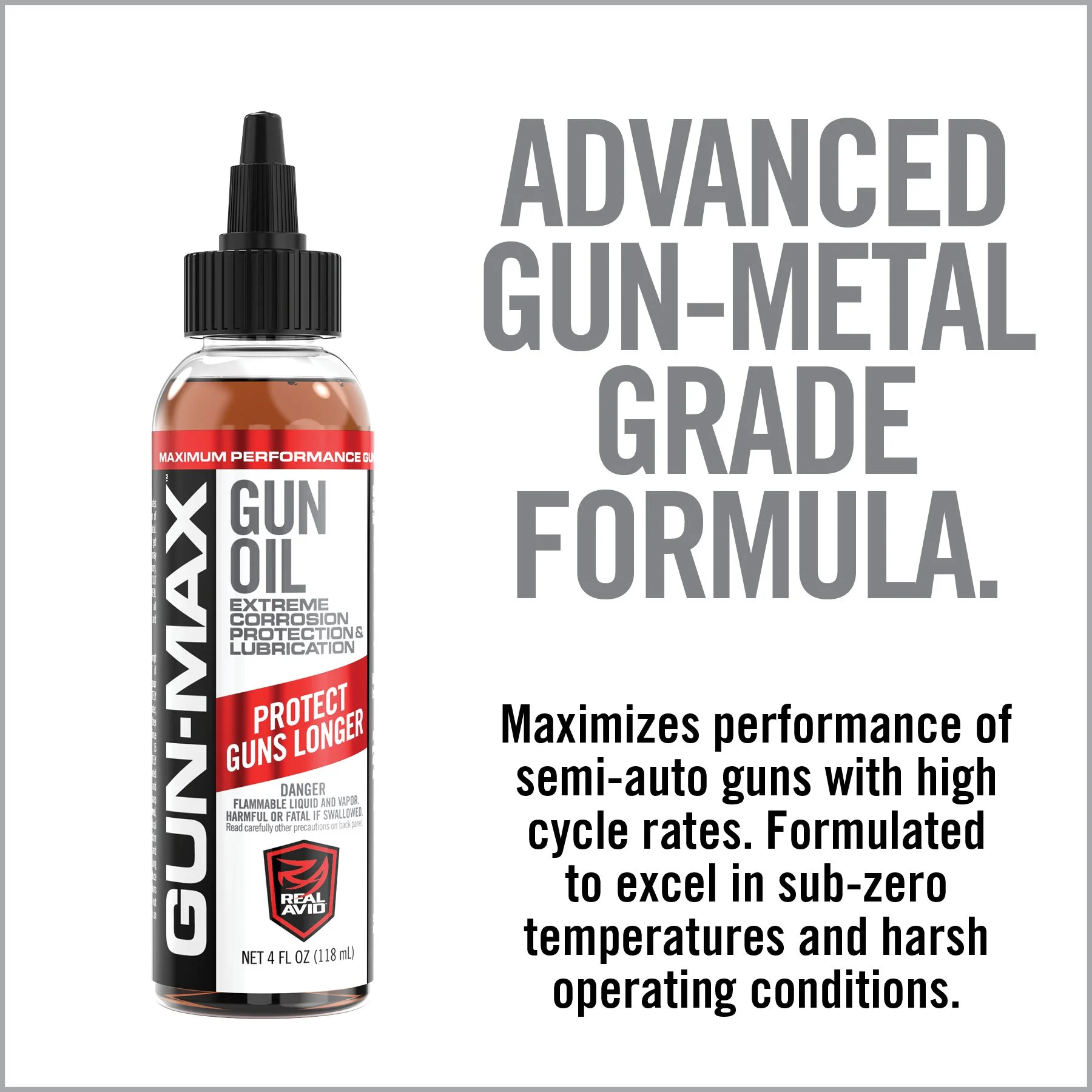 Real Avid Gun Max Gun Oil, Liquid, 4oz Bottle