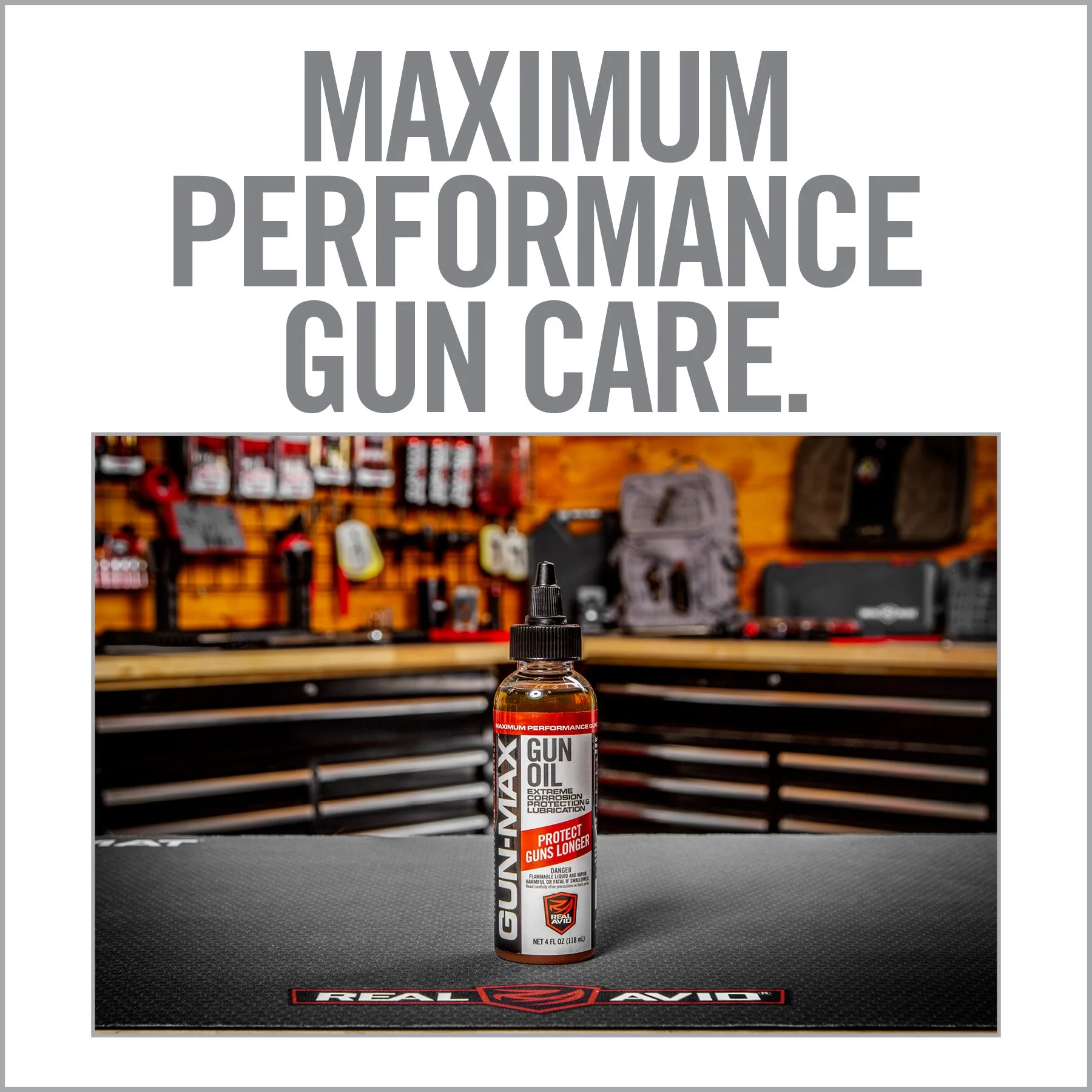 Real Avid Gun Max Gun Oil, Liquid, 4oz Bottle