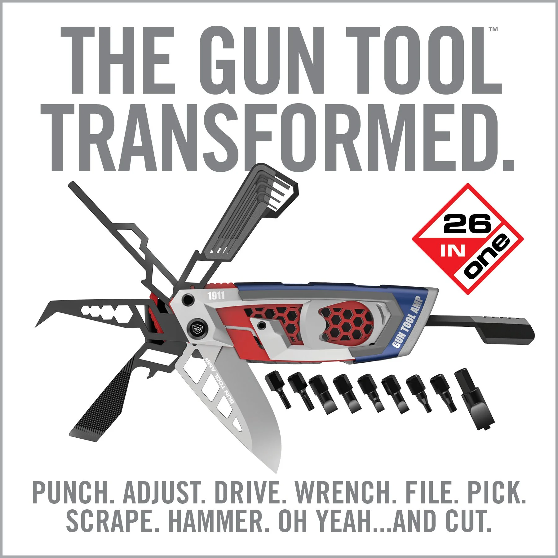 Real Avid Gun Tool AMP, Next-Gen Gun Readiness Multi-Tool, 1911 