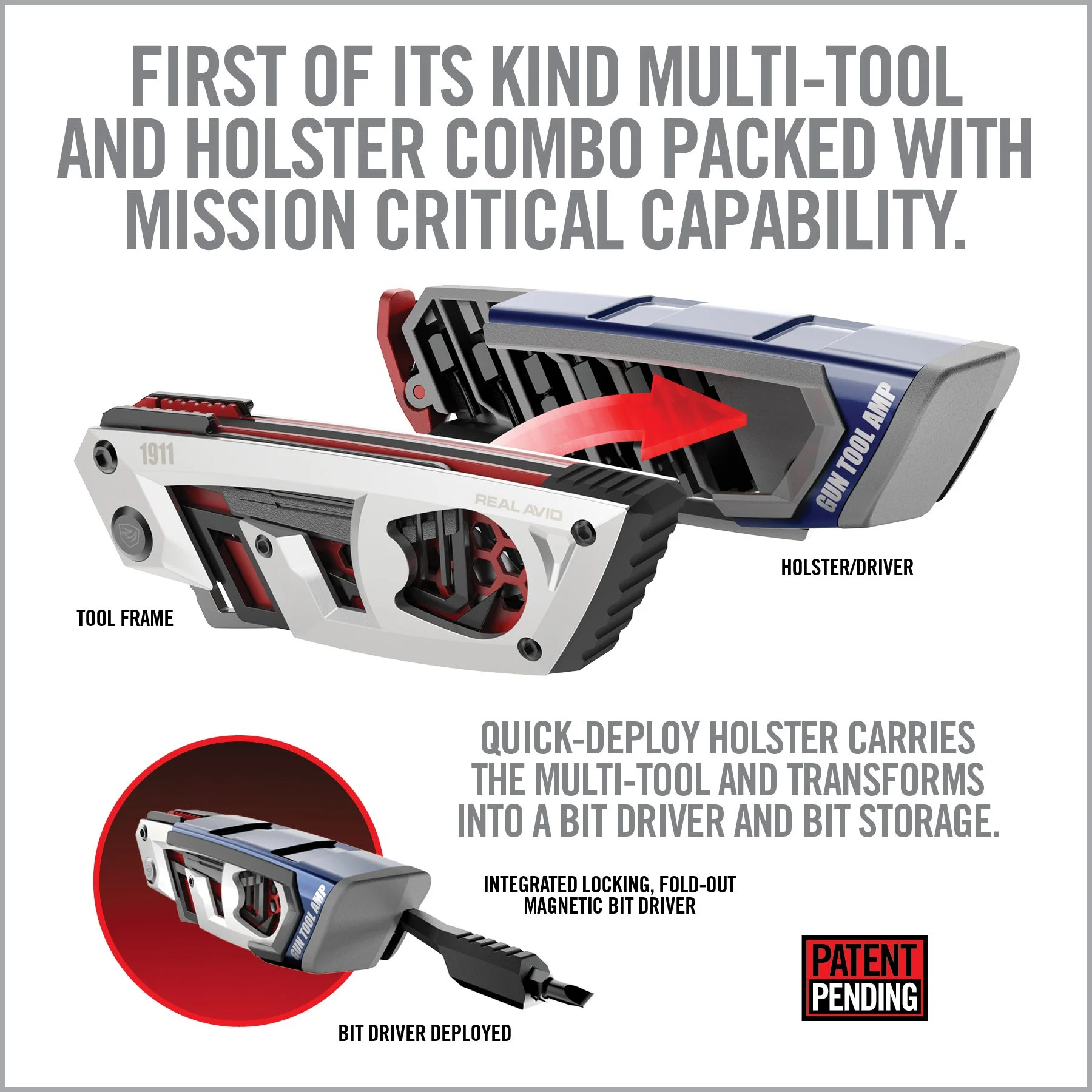 Real Avid Gun Tool AMP, Next-Gen Gun Readiness Multi-Tool, 1911 