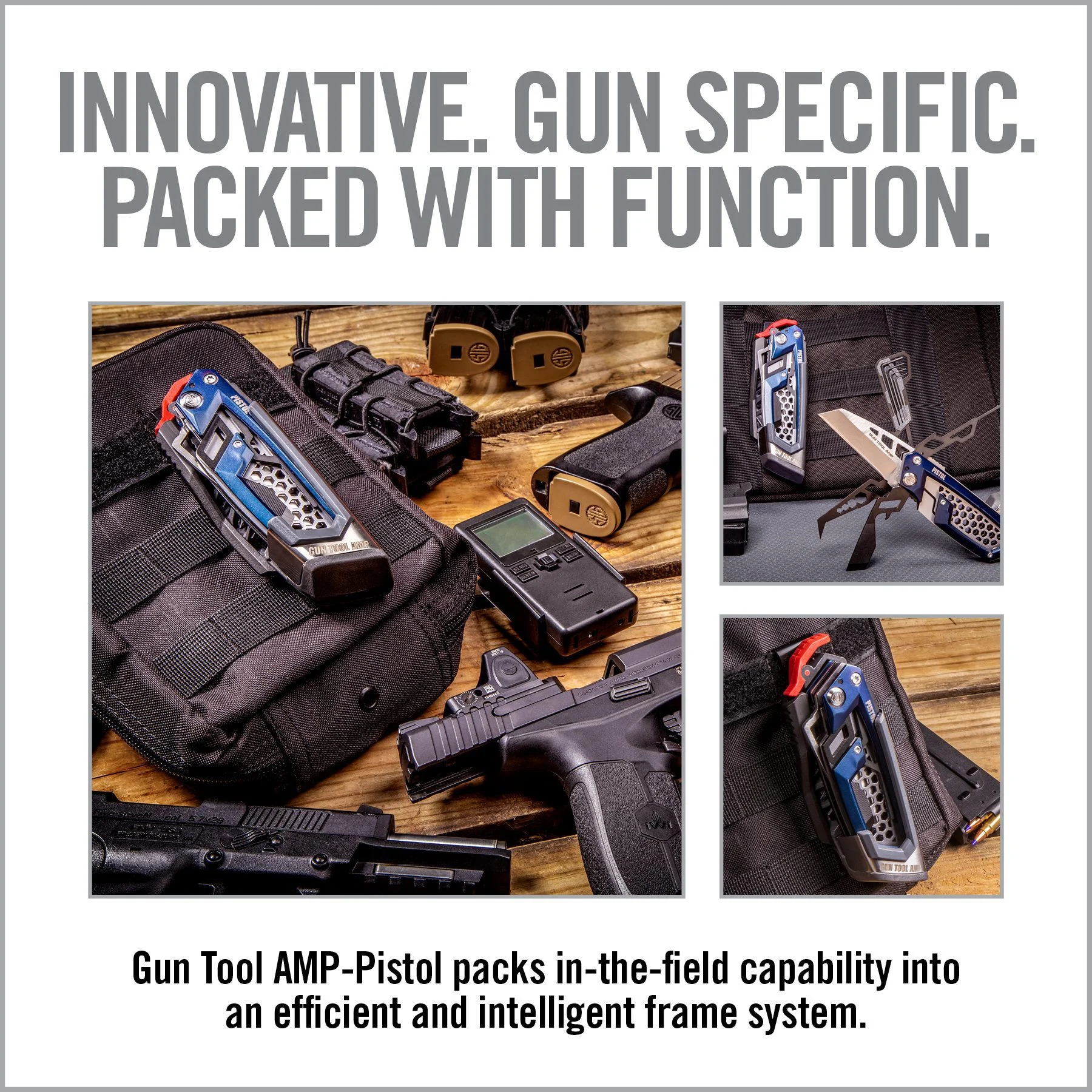 Real Avid Gun Tool AMP, Next-Gen Gun Readiness Multi-Tool, For Pistol