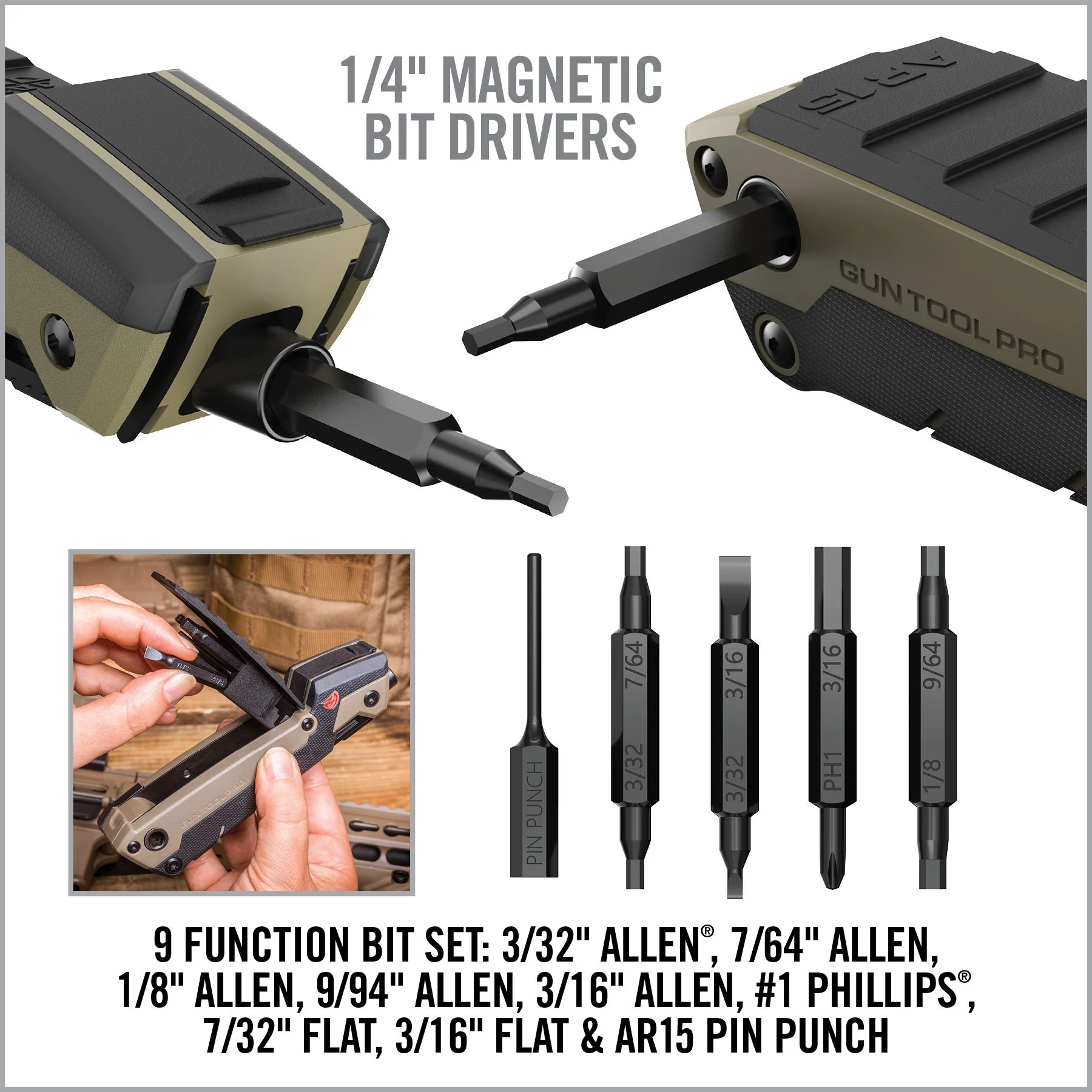 Real Avid Gun Tool Pro AR15, Multi-Tool, Optimized for the AR15, Flat Dark Earth/ Black