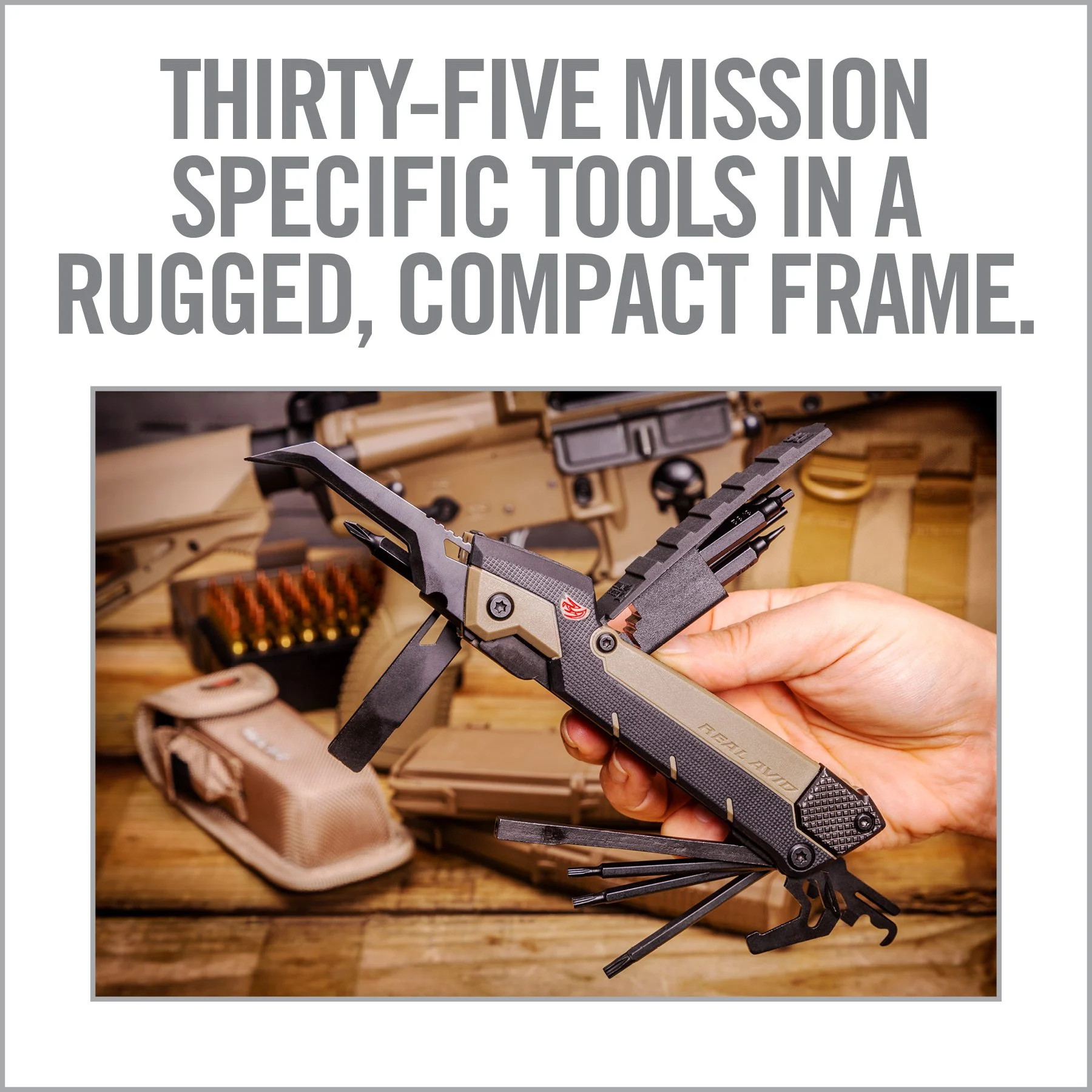 Real Avid Gun Tool Pro AR15, Multi-Tool, Optimized for the AR15, Flat Dark Earth/ Black