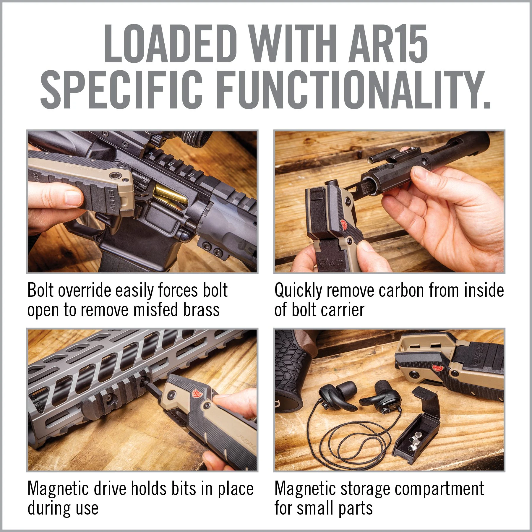 Real Avid Gun Tool Pro AR15, Multi-Tool, Optimized for the AR15, Flat Dark Earth/ Black