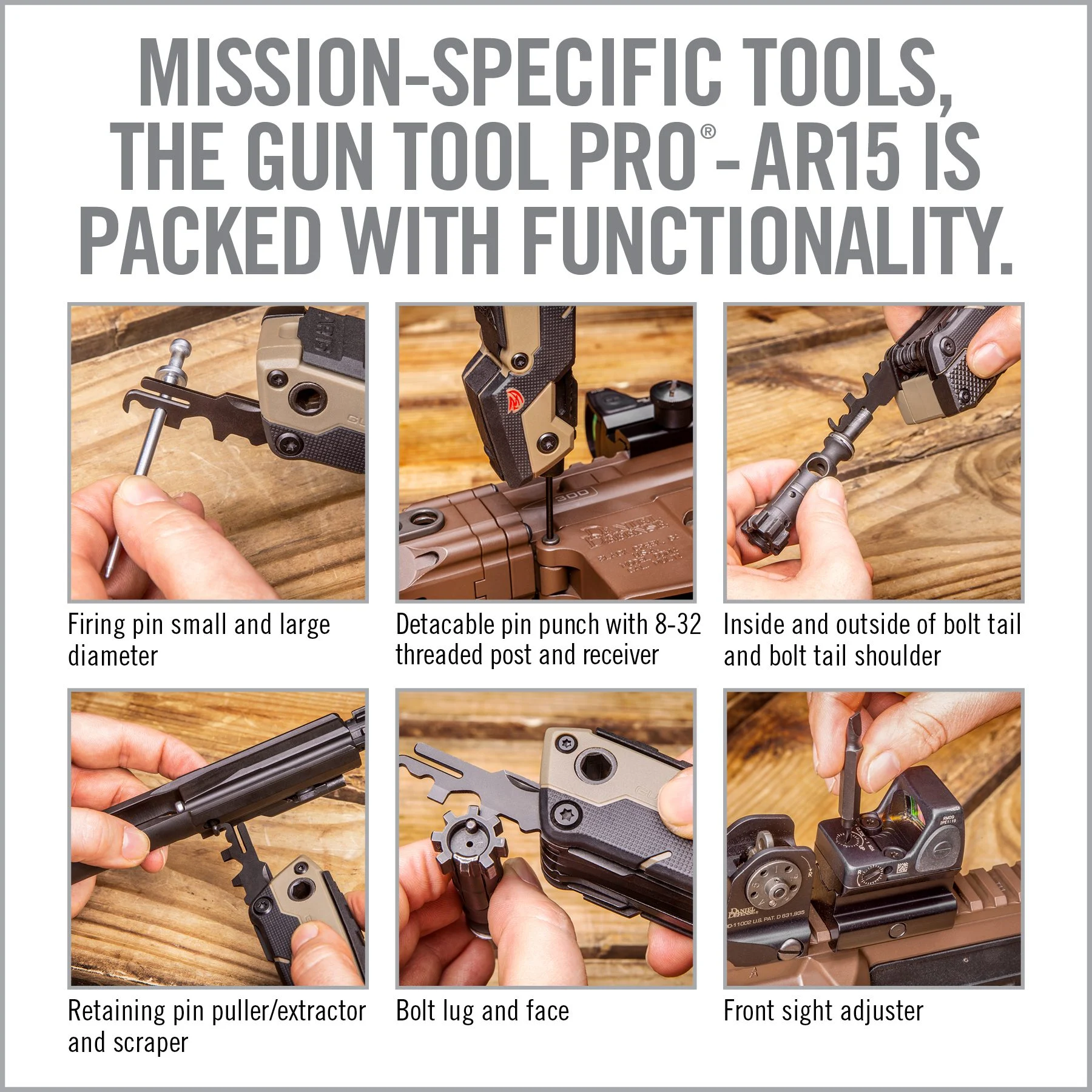 Real Avid Gun Tool Pro AR15, Multi-Tool, Optimized for the AR15, Flat Dark Earth/ Black