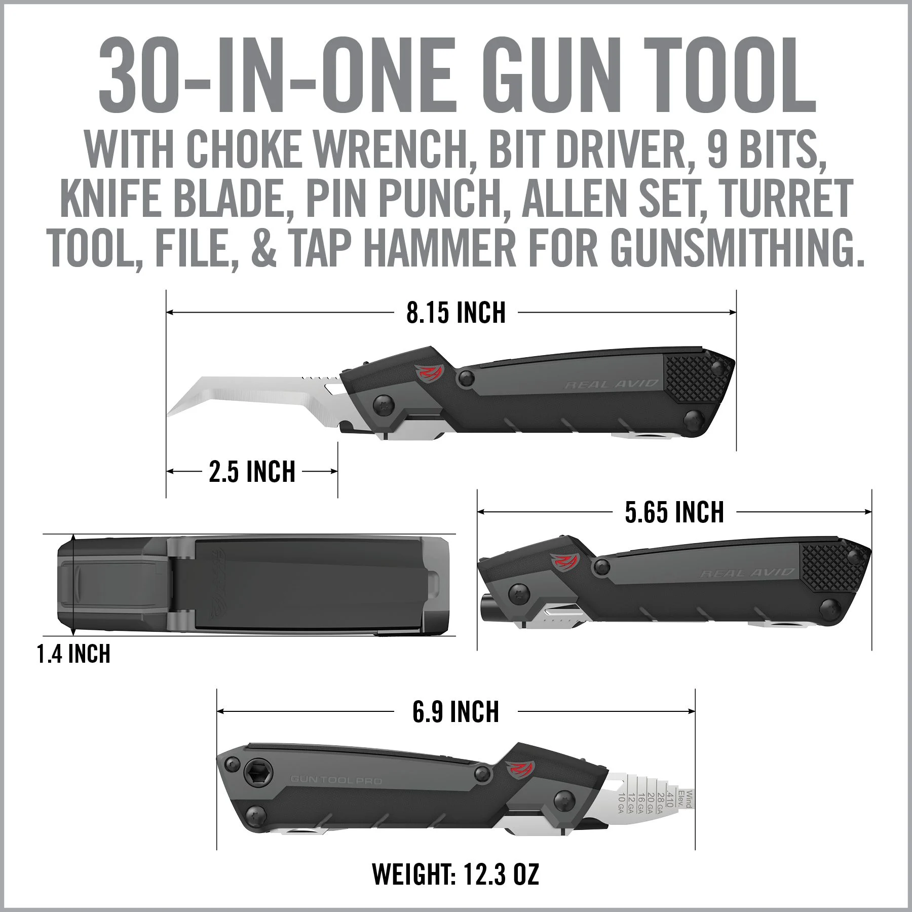 Real Avid Gun Tool, PRO 2.5", Claw Point