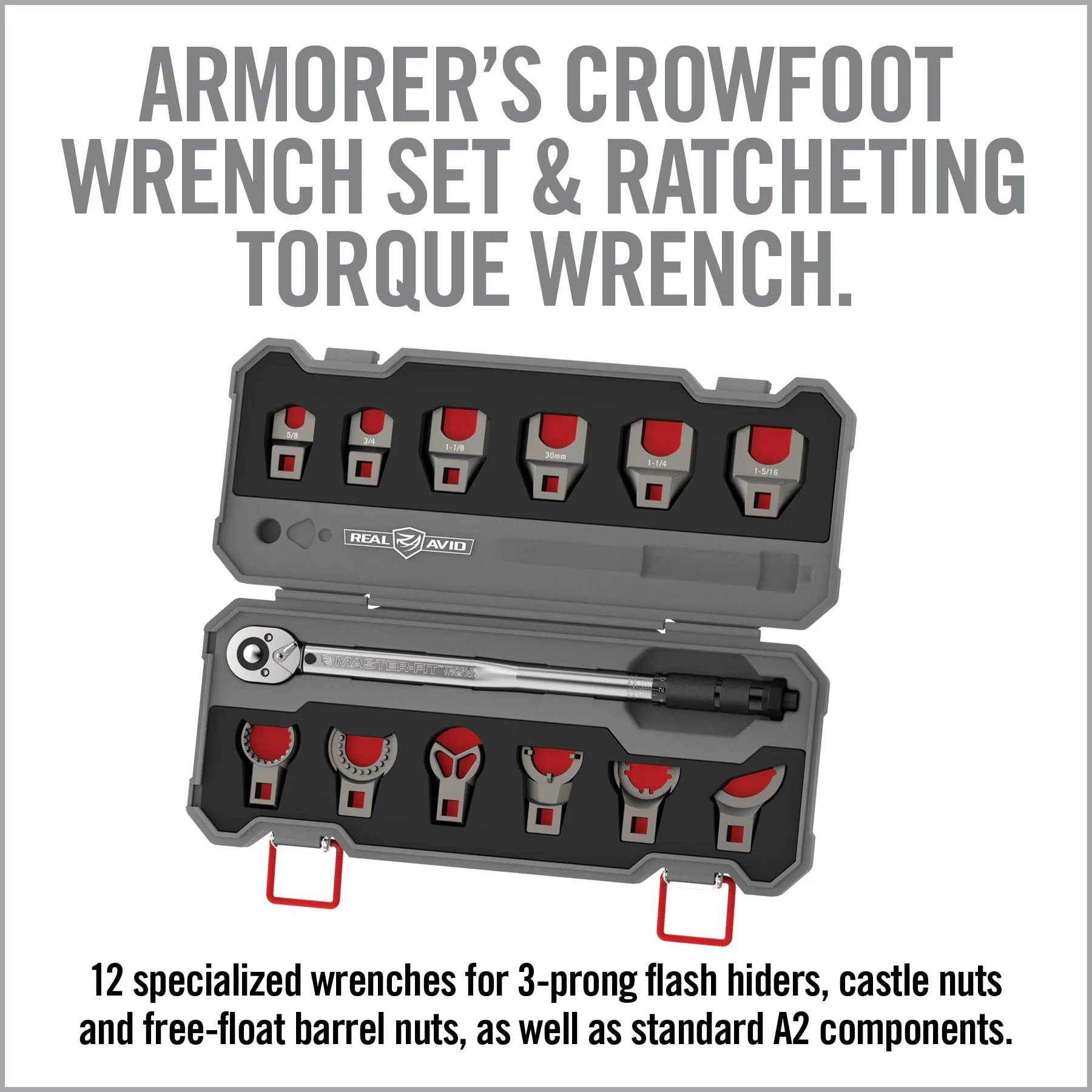 Real Avid Master-Fit Wrench Set, AR15 Crowfoot 