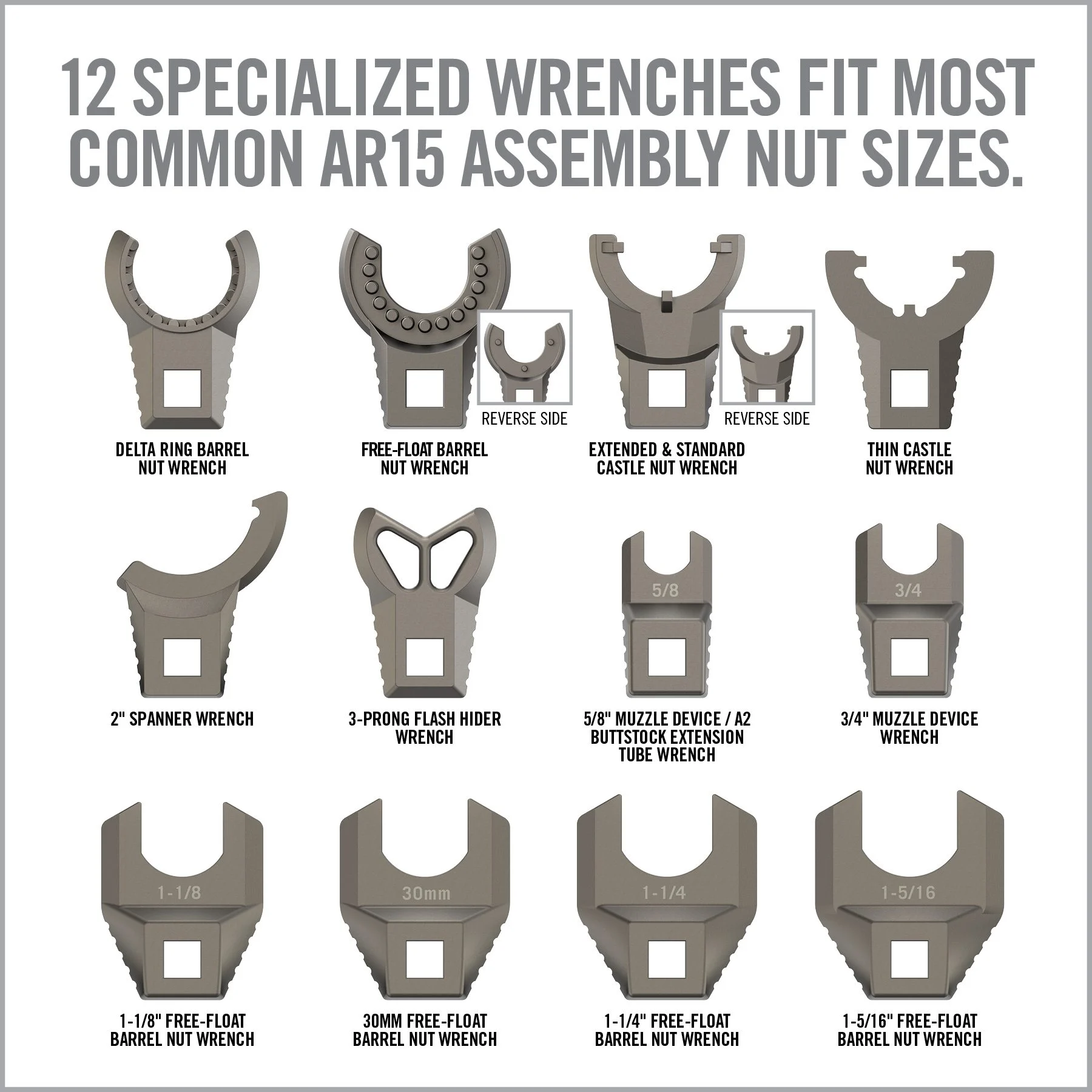 Real Avid Master-Fit Wrench Set, AR15 Crowfoot 