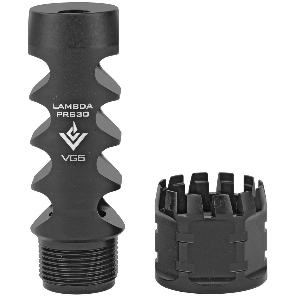 Aero Precision VG6 Lambda PRS 30 Muzzle Brake, 308 Win/7.62MM, 5/8X24, Black