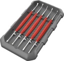 Real Avid Accu-Grip Steel Picks, Set of 5 Double Sided Picks, Silver with Red Rubber Grips