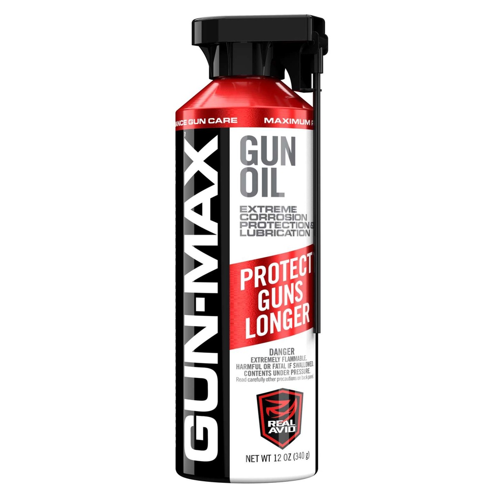 Real Avid Gun Max Gun Oil, Aerosol, 12oz Can 