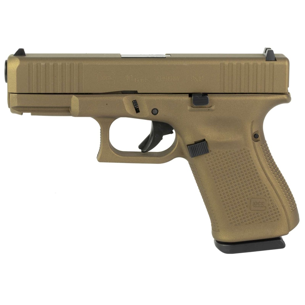 Glock 19 Gen5 9MM 4.02" 15Rds 3 Mags Burnt Bronze