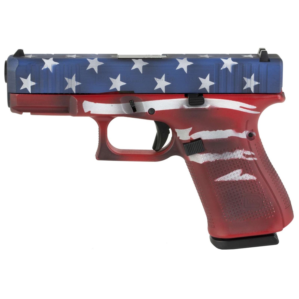 Glock 19 Gen5 9MM 4.02" 15Rds 3Mags Cerakote RWB Battle Worn Flag