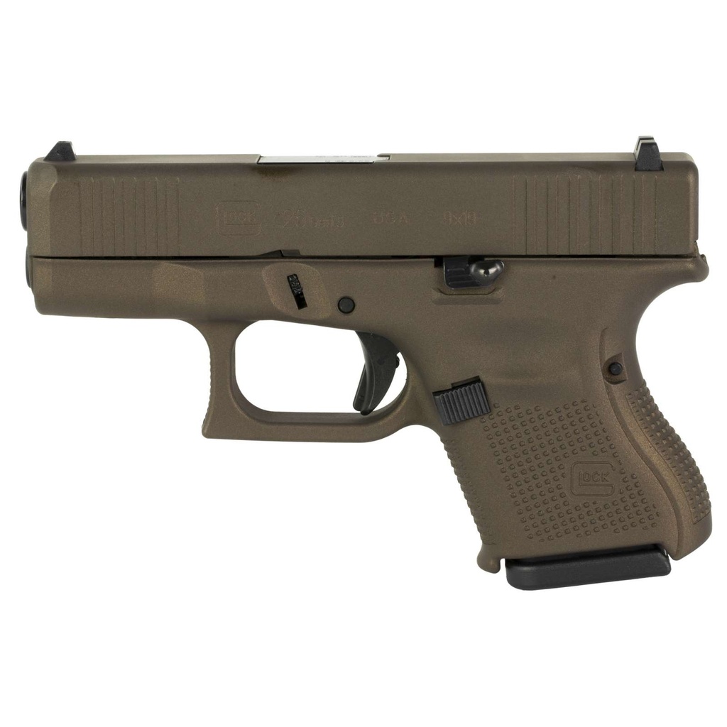 Glock 26 Gen5 9MM 3.43" 10Rds 3 Mags Cerakote Midnight Bronze