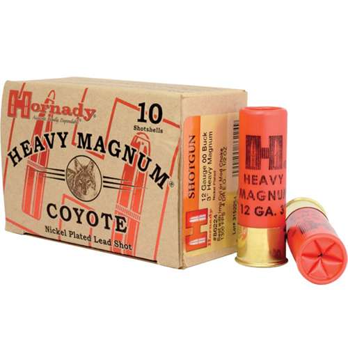 Hornady 86224 Heavy Magnum Coyote 12 Gauge 3" 1 1/2 oz Nickel Plated 00 Buck Shot 10 Bx/ 10 Cs