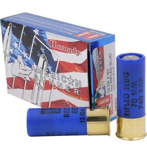 Hornady 86231 American Gunner 12 Gauge 2.75" 1 oz Slug Shot 5 Bx/ 20 Cs