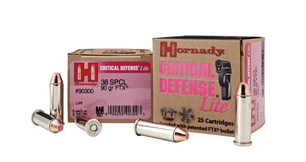 Hornady 90300 Critical Defense Lite  38 Special 90 gr Flex Tip eXpanding 25 Bx/ 10 Cs