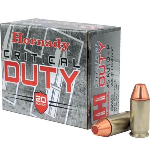 Hornady 90926 Critical Duty  45 ACP +P 220 gr FlexLock 20 Bx/ 10 Cs