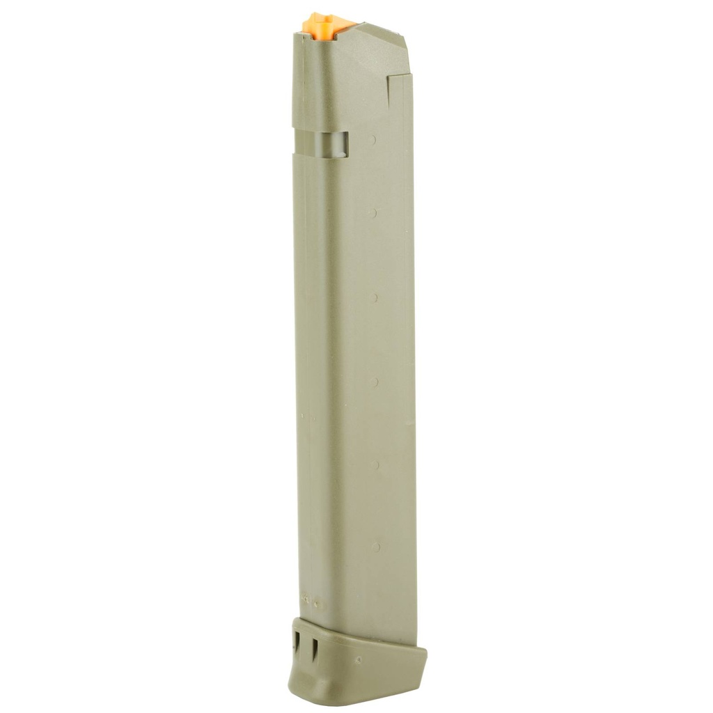 Glock 17/34 Magazine 9MM 33Rds Olive Drab Green Orange Follower