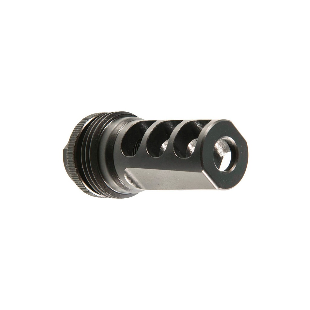 SilencerCo ASR 338 Cal Muzzle Brake 3/4"-24 tpi Black Steel