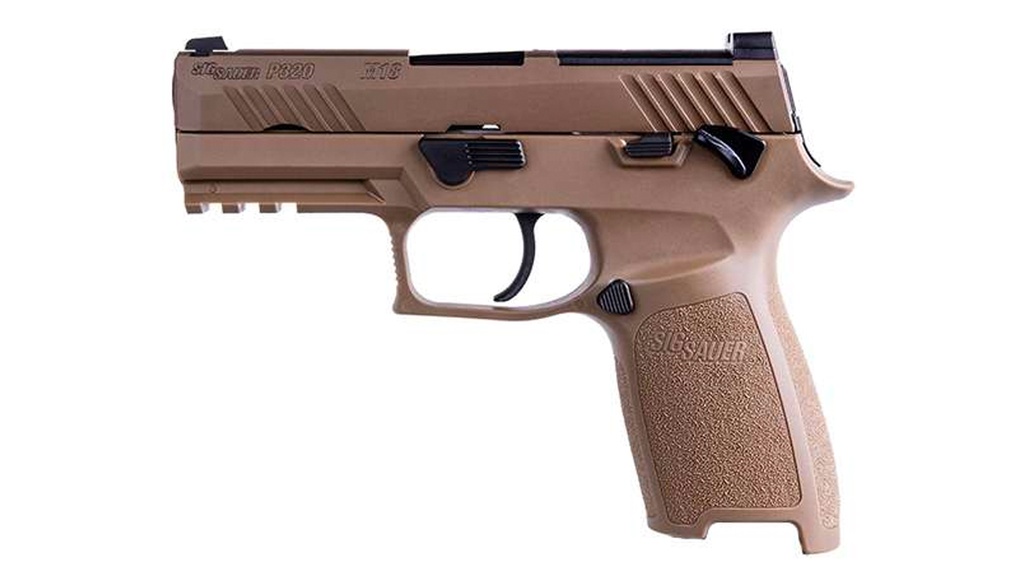 Sig Sauer P320 Carry MA Compliant 9MM 3.9" Manual Safety 10 Round, Coyote