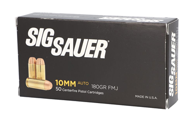 Sig Sauer E10MB150 Elite Ball 10mm Auto 180 gr Full Metal Jacket (FMJ) 50 Bx/ 20 Cs