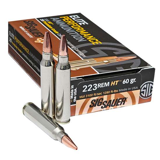 Sig Sauer E223H120 Elite Copper Hunting 223 Rem 60 gr Jacketed Hollow Point (JHP) 20 Bx/ 10 Cs