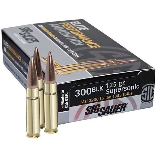 Sig Sauer E300A120 Elite Match Grade 300 Blackout 125 gr Open Tip Match (OTM) 20 Bx/ 25 Cs