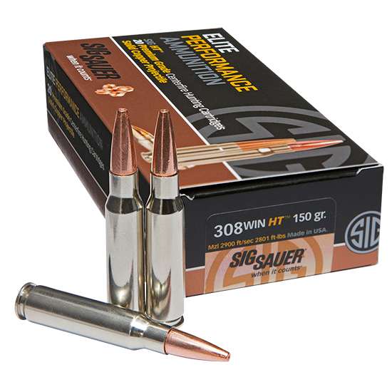 Sig Sauer E308H120 Elite Copper Hunting 308 Win 150 gr Jacketed Hollow Point (JHP) 20 Bx/ 10 Cs