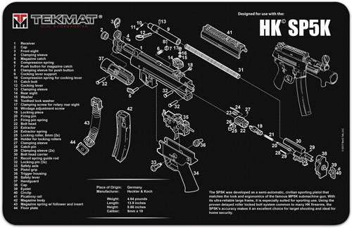 TekMat Original Cleaning Mat HK SP5K Parts Diagram 11" x 17" Black