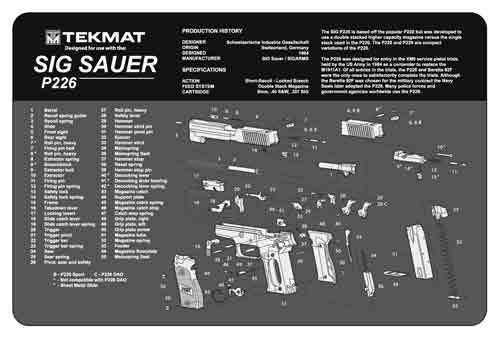 TekMat SIG P226 Armorer's Mat Neoprene 11"x17" Black