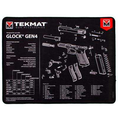 TekMat Ultra Premium Cleaning Mat Glock Gen4 Parts Diagram 15" x 20" Black