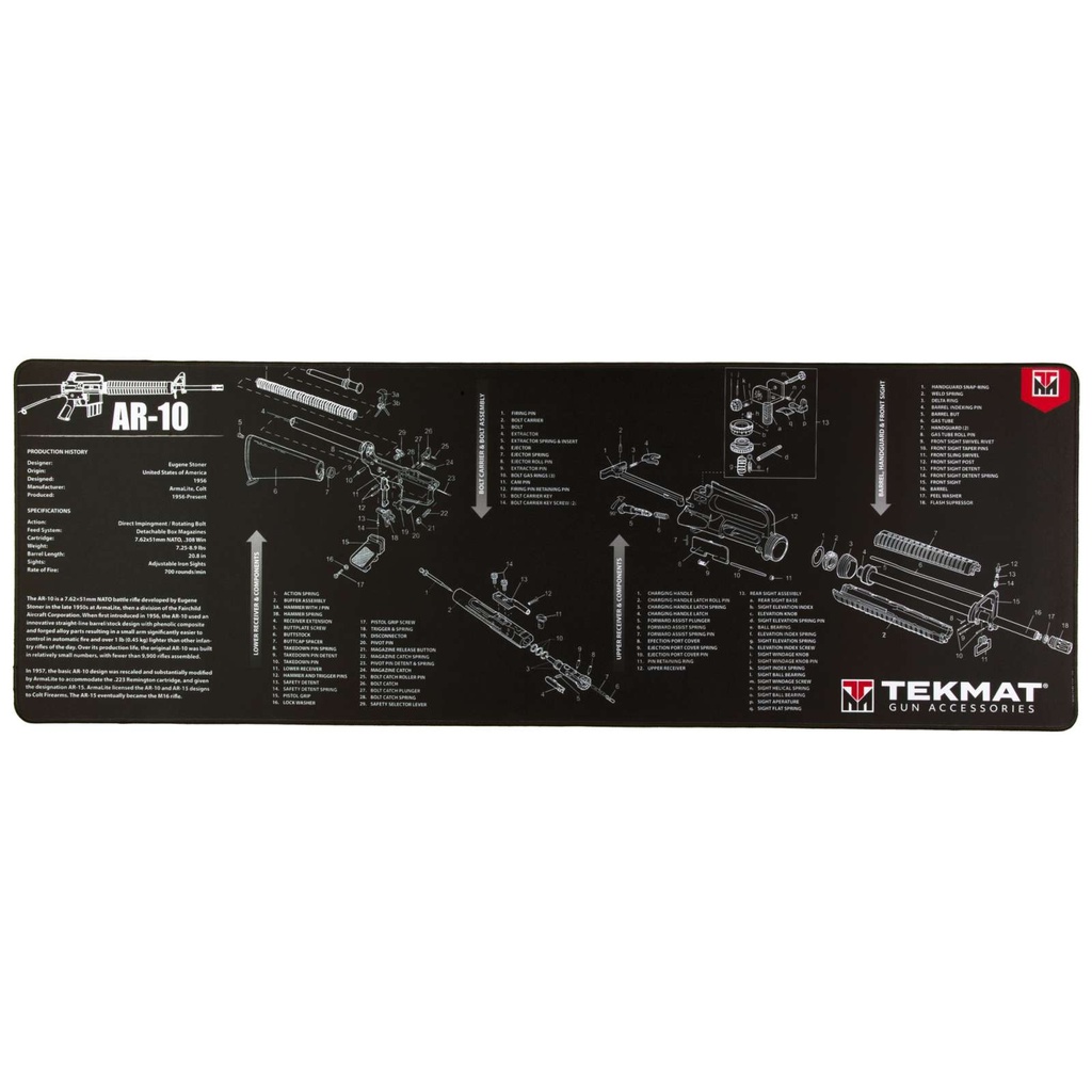 TekMat Ultra Premium AR10 Gun Cleaning Mat 15"x44" Black